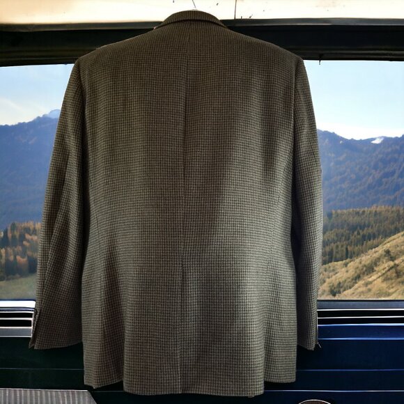 Ralph Lauren Men's 44R Brown Check 100% Wool Blazer Sport Coat & Tie 11024 - Picture 4 of 10